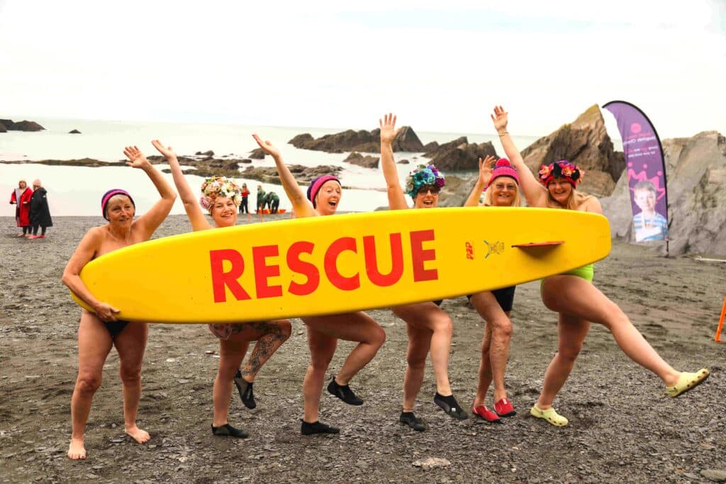 Hundreds of women took part in a topless sea swim at Tunnels Beaches in Ilfracombe on Sunday in aid of Royal Devon Hospitals Charity. Picture by Charmain Lovett Photography