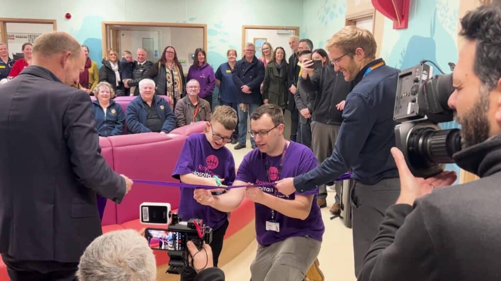 Young patient Tim Harvey officially opens the new Children’s ED area at the Royal Devon and Exeter Hospital. Picture: Royal Devon Hospitals Charity