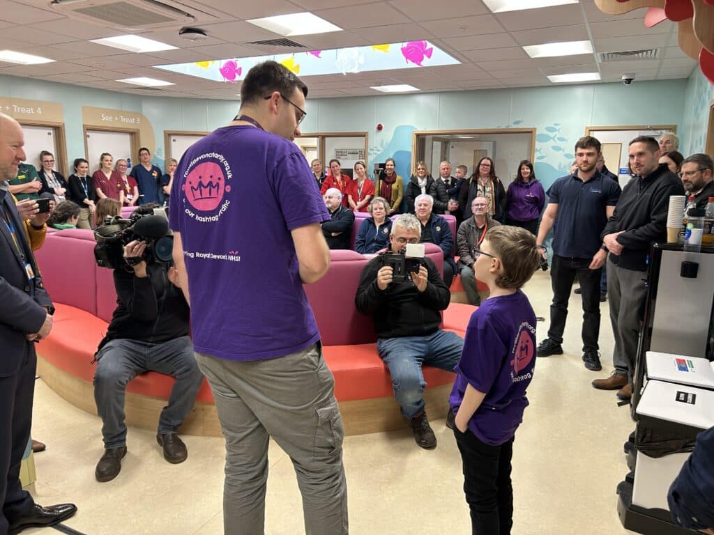 Young patient Tim Harvey officially opens the new Children’s ED area at the Royal Devon and Exeter Hospital. Picture: Royal Devon Hospitals Charity