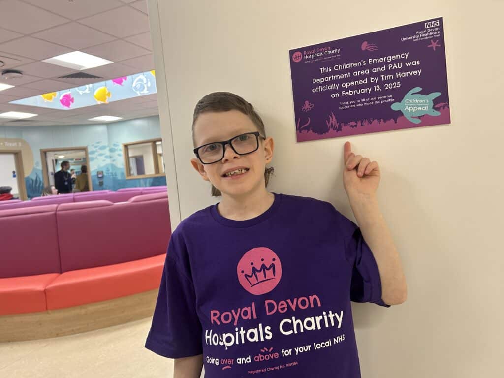 Young patient Tim Harvey officially opens the new Children’s ED area at the Royal Devon and Exeter Hospital. Picture: Royal Devon Hospitals Charity