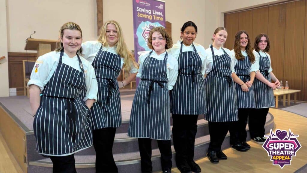 Lana Cousley (far left) and her team at the charity dinner at St Thomas Baptist Church.